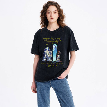 Help My Jesus You're My Only Hope Christian Washed T-Shirt