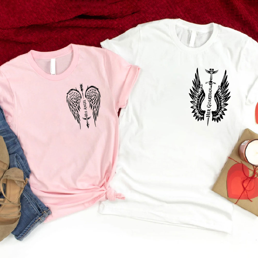 Her Guardian His Angel Christian T-Shirt