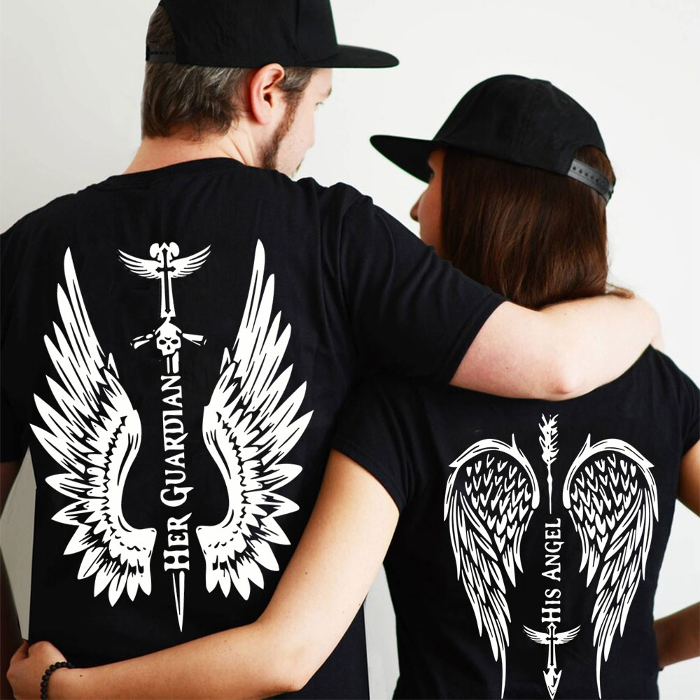 Her Guardian His Angel Christian T-Shirt