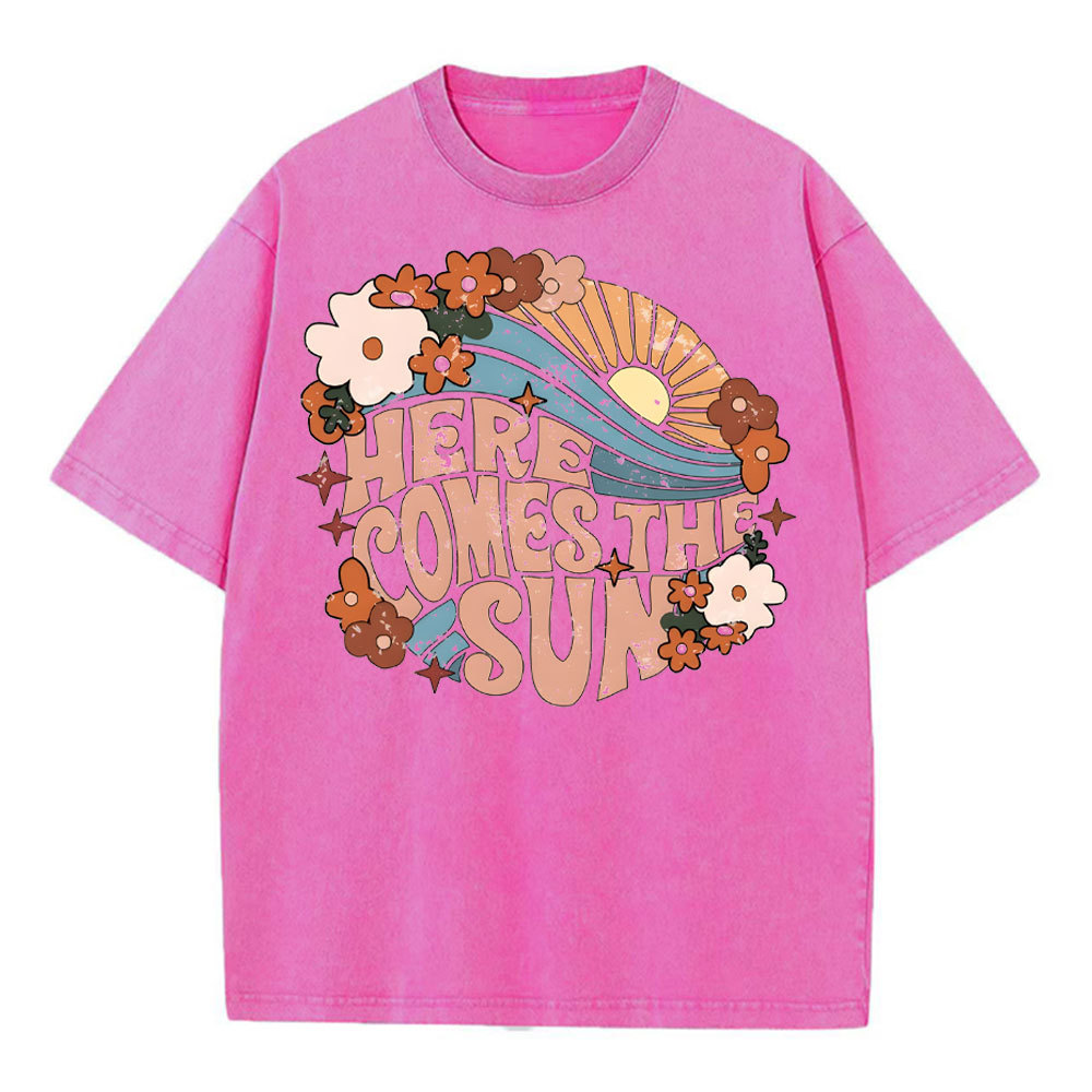 Here Comes The Sun Christian Washed T-Shirt