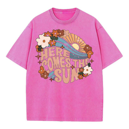 Here Comes The Sun Christian Washed T-Shirt