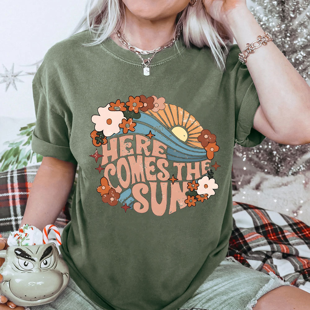 Here Comes The Sun Christian Washed T-Shirt