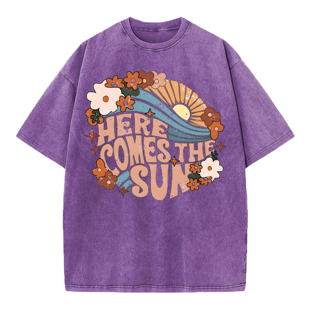 Here Comes The Sun Christian Washed T-Shirt