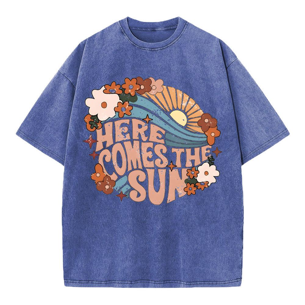Here Comes The Sun Christian Washed T-Shirt
