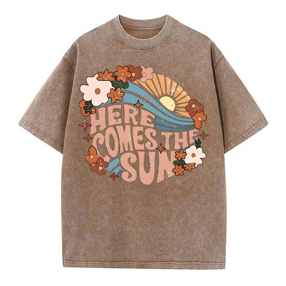 Here Comes The Sun Christian Washed T-Shirt