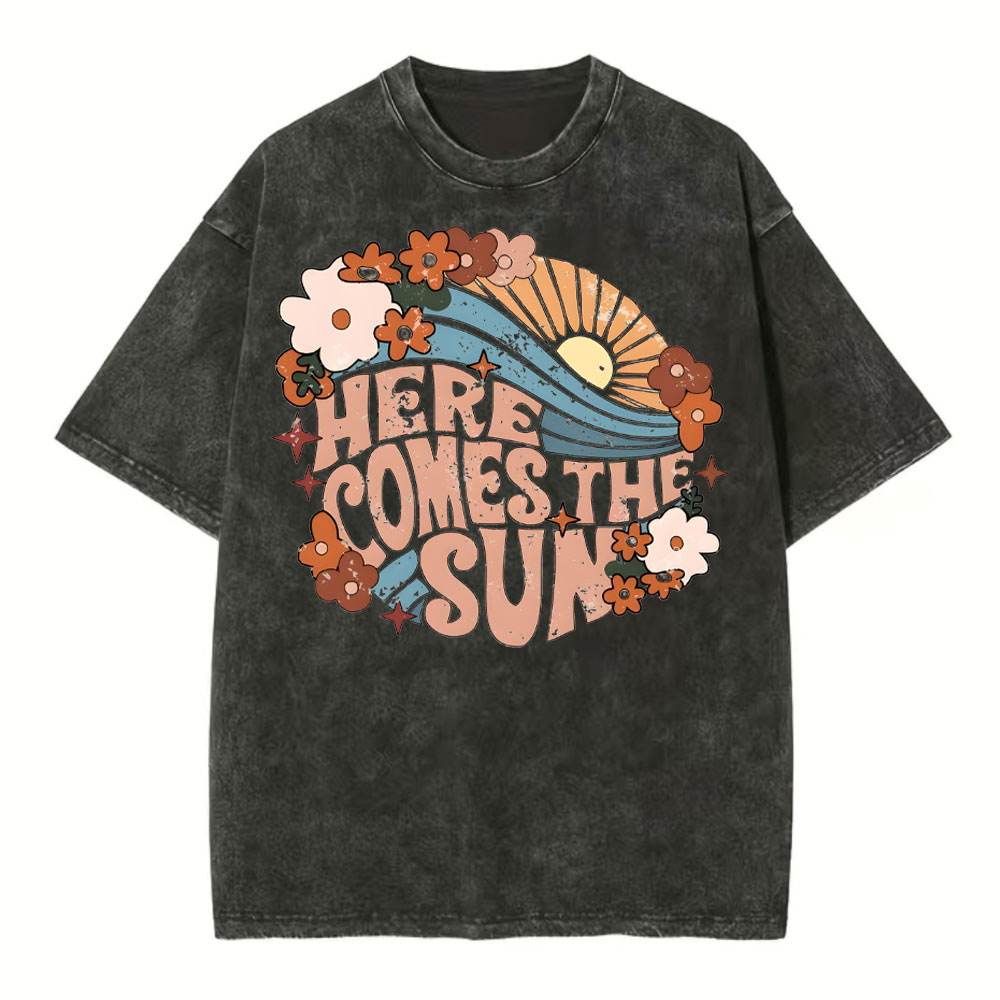 Here Comes The Sun Christian Washed T-Shirt