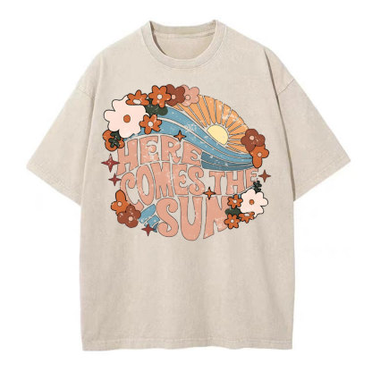 Here Comes The Sun Christian Washed T-Shirt