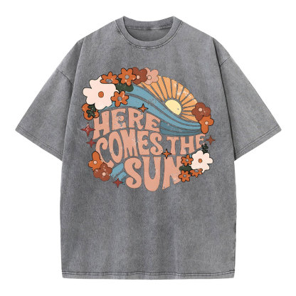 Here Comes The Sun Christian Washed T-Shirt