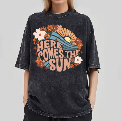 Here Comes The Sun Christian Washed T-Shirt