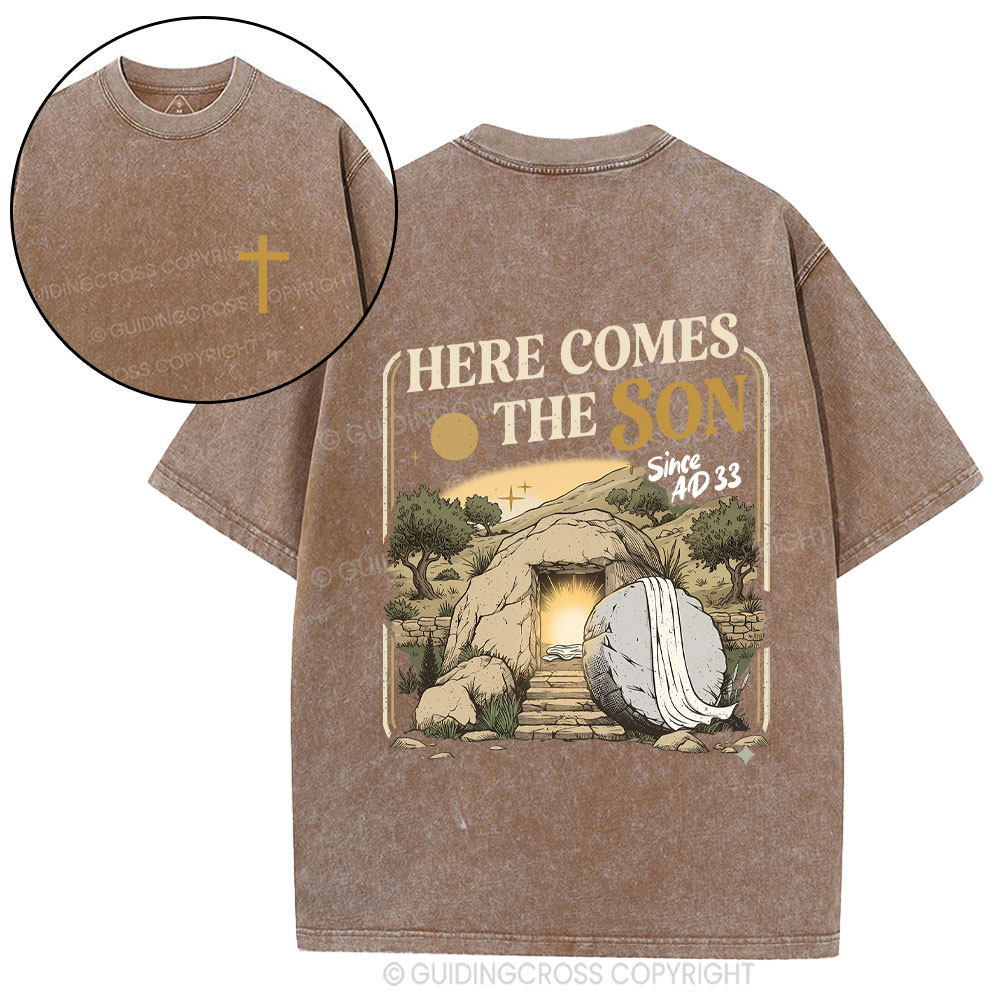 Here Comes The Son Christian Washed T-Shirt