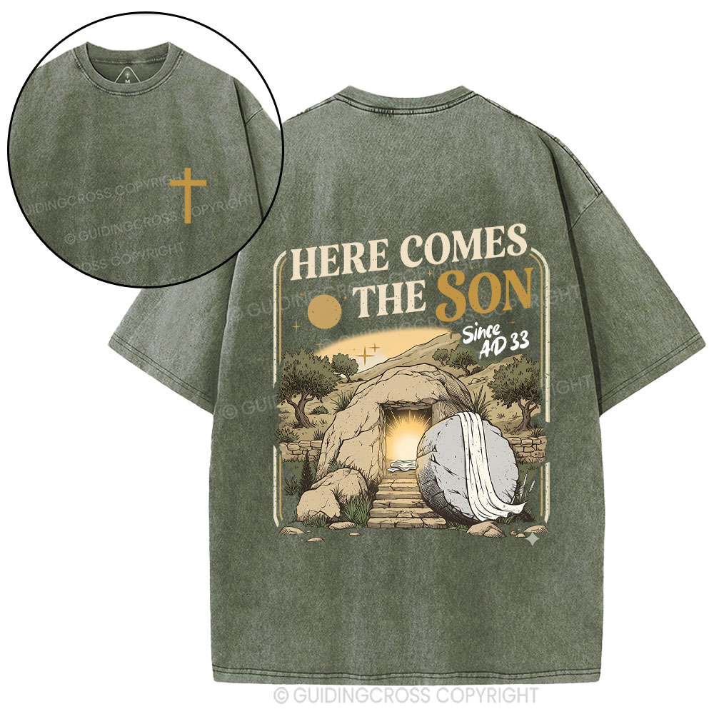 Here Comes The Son Christian Washed T-Shirt