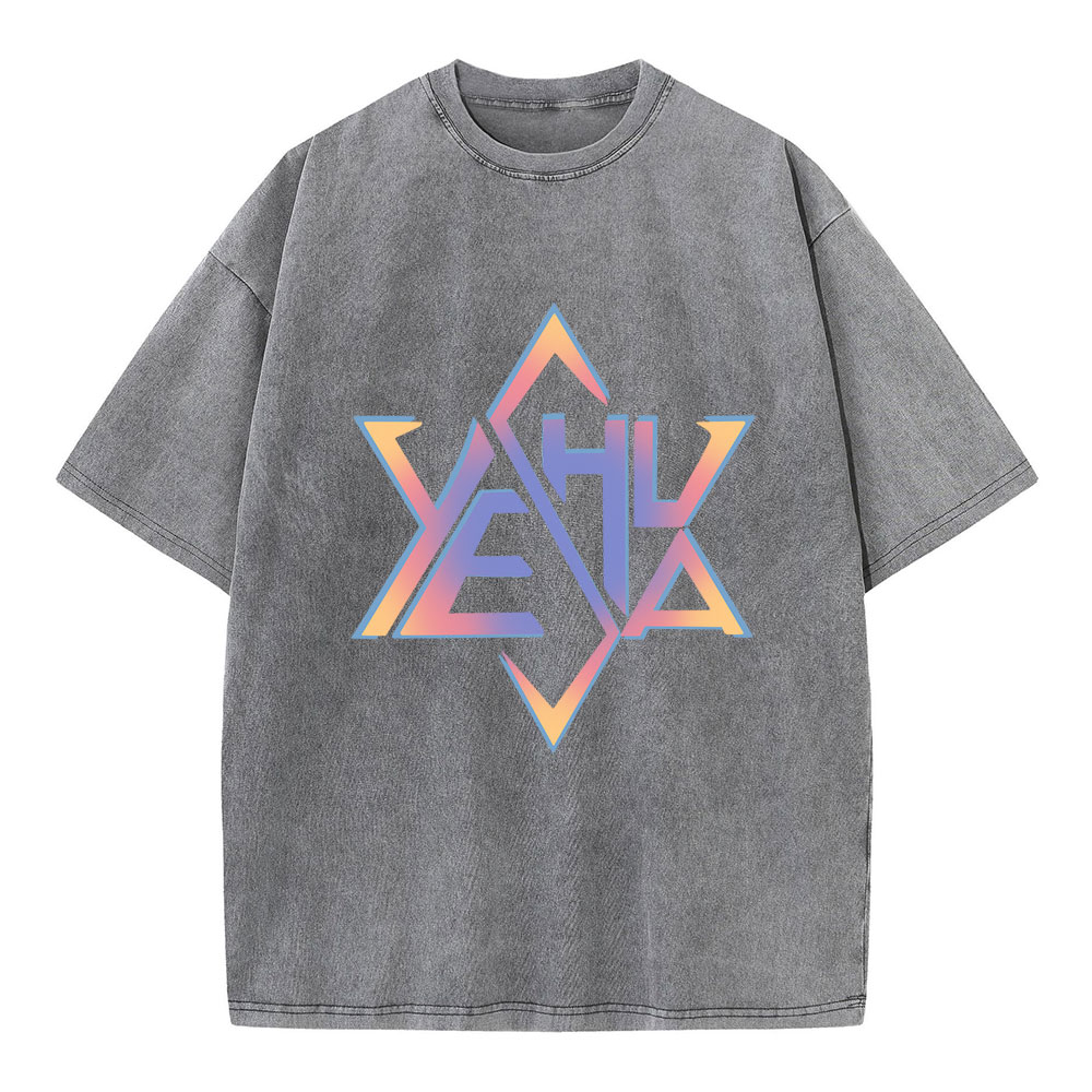 Hexagram Yeshua Christian Washed T-Shirt