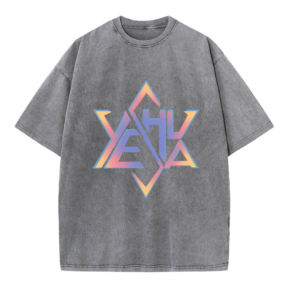 Hexagram Yeshua Christian Washed T-Shirt