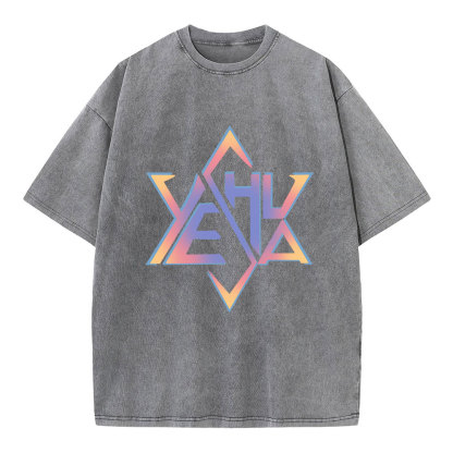 Hexagram Yeshua Christian Washed T-Shirt