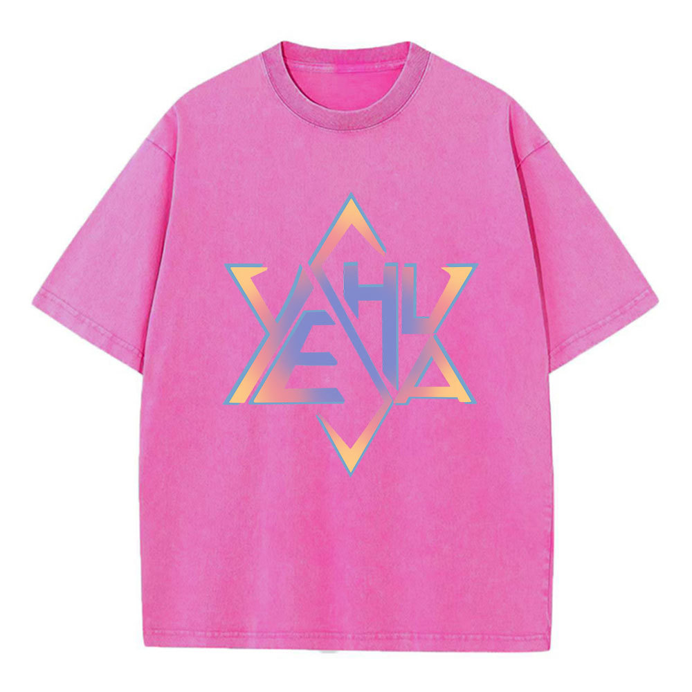 Hexagram Yeshua Christian Washed T-Shirt