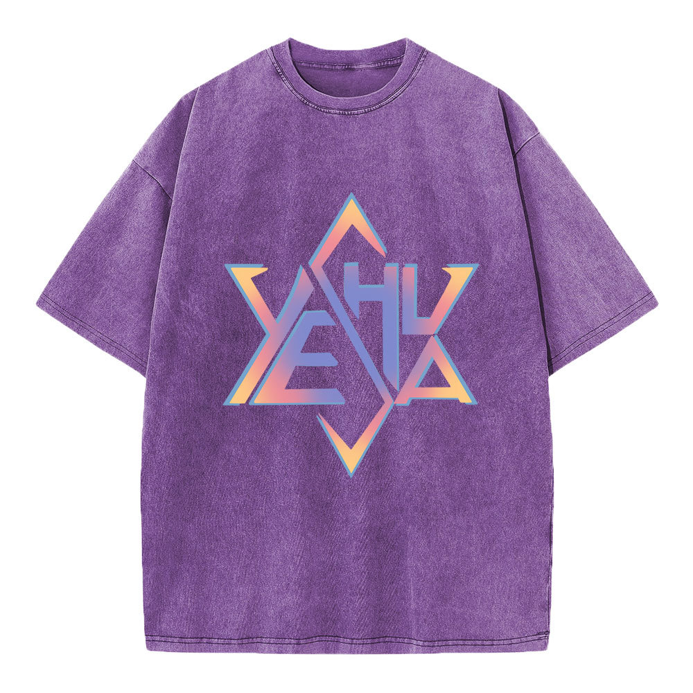 Hexagram Yeshua Christian Washed T-Shirt