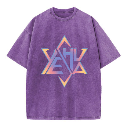 Hexagram Yeshua Christian Washed T-Shirt