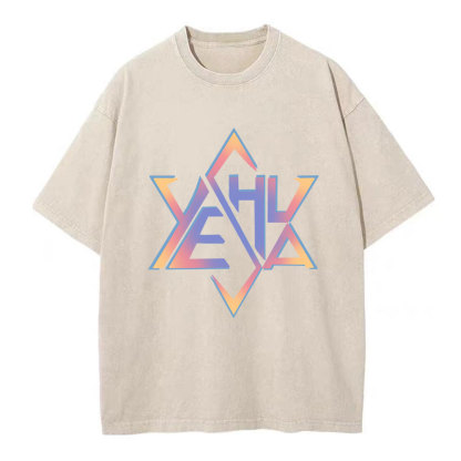 Hexagram Yeshua Christian Washed T-Shirt