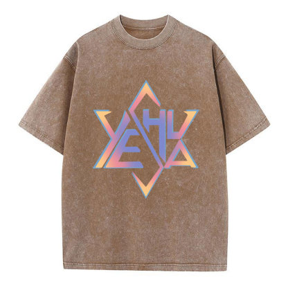Hexagram Yeshua Christian Washed T-Shirt