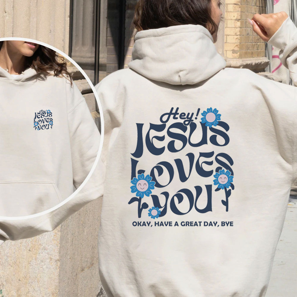 Hey Jesus Loves You Christian Premium Fleece Hoodie Set