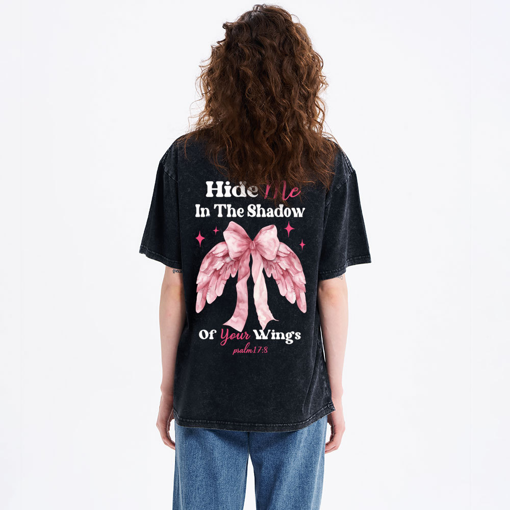 Hide Me In The Shadom Of Your Wings Christian Washed T-Shirt