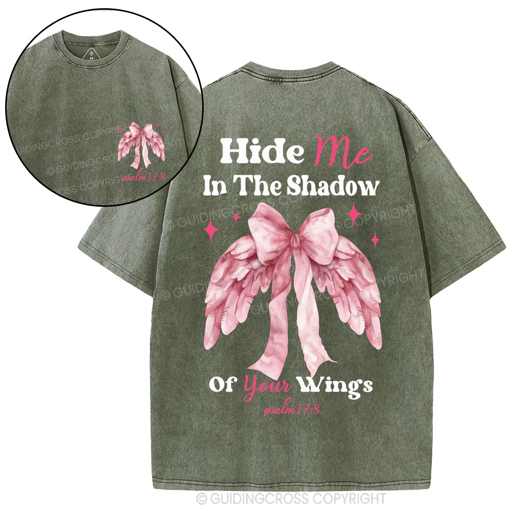 Hide Me In The Shadom Of Your Wings Christian Washed T-Shirt