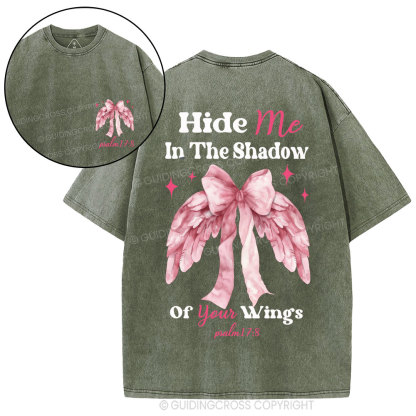 Hide Me In The Shadom Of Your Wings Christian Washed T-Shirt