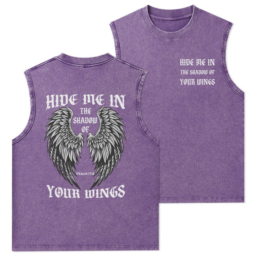 Hide Me In The Shadow Of Your Wings Christian Washed Tank Top