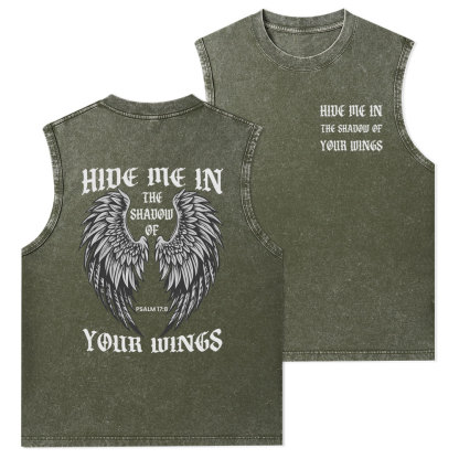 Hide Me In The Shadow Of Your Wings Christian Washed Tank Top