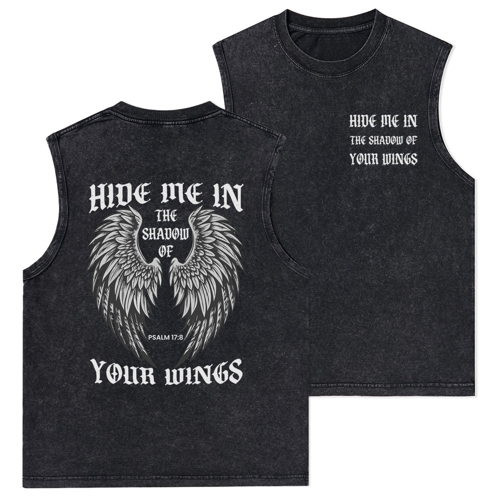 Hide Me In The Shadow Of Your Wings Christian Washed Tank Top