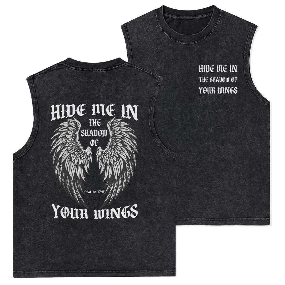 Hide Me In The Shadow Of Your Wings Christian Washed Tank Top