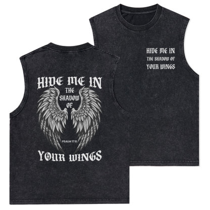 Hide Me In The Shadow Of Your Wings Christian Washed Tank Top
