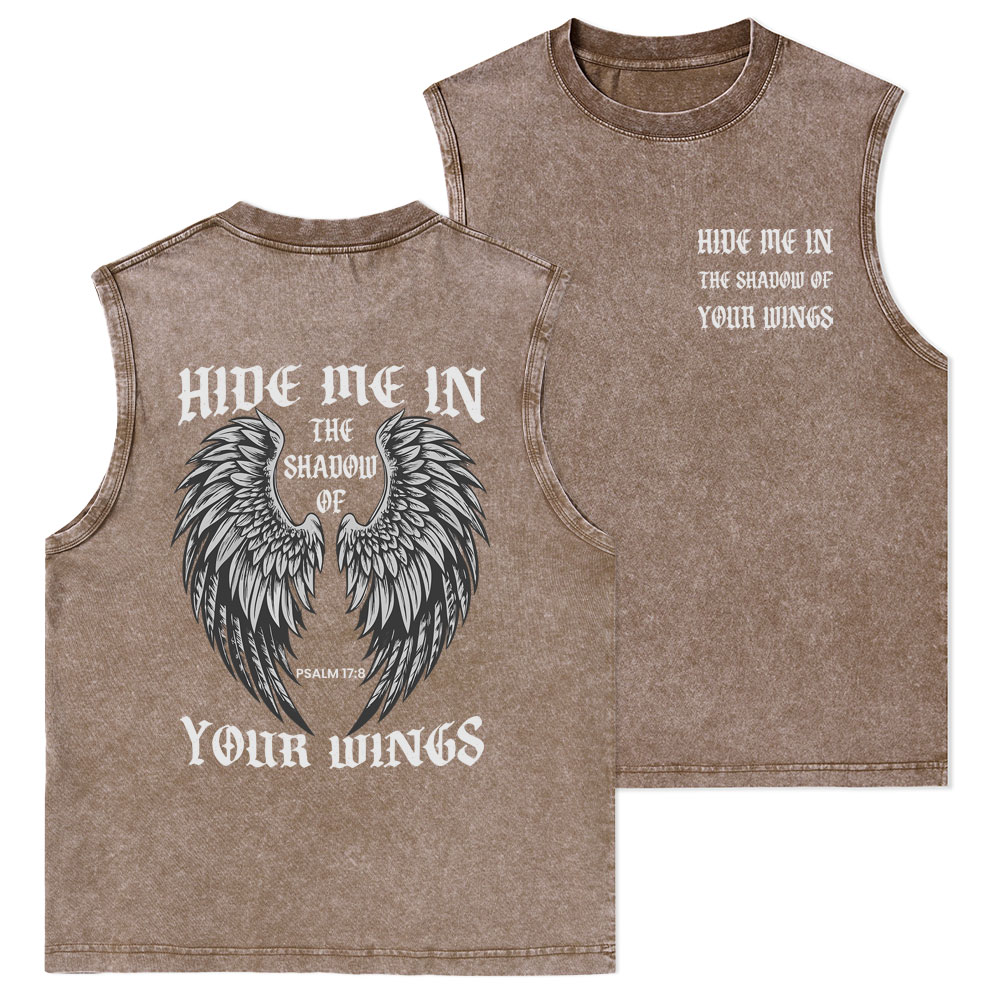 Hide Me In The Shadow Of Your Wings Christian Washed Tank Top