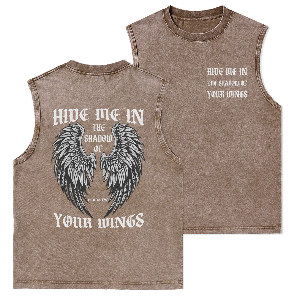 Hide Me In The Shadow Of Your Wings Christian Washed Tank Top