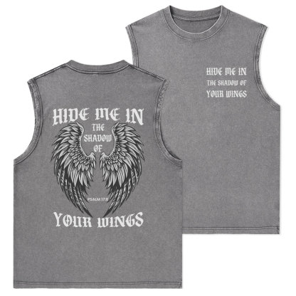 Hide Me In The Shadow Of Your Wings Christian Washed Tank Top