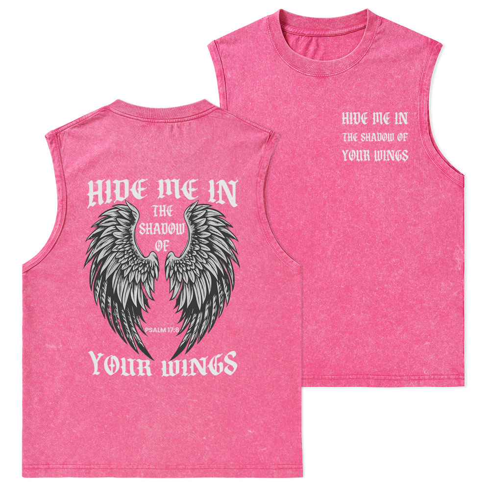 Hide Me In The Shadow Of Your Wings Christian Washed Tank Top