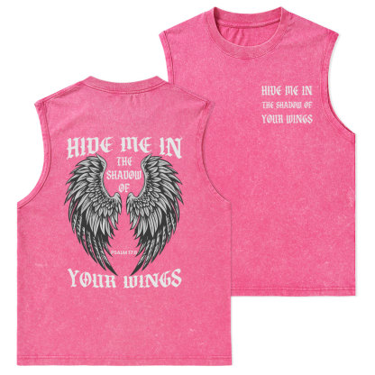 Hide Me In The Shadow Of Your Wings Christian Washed Tank Top