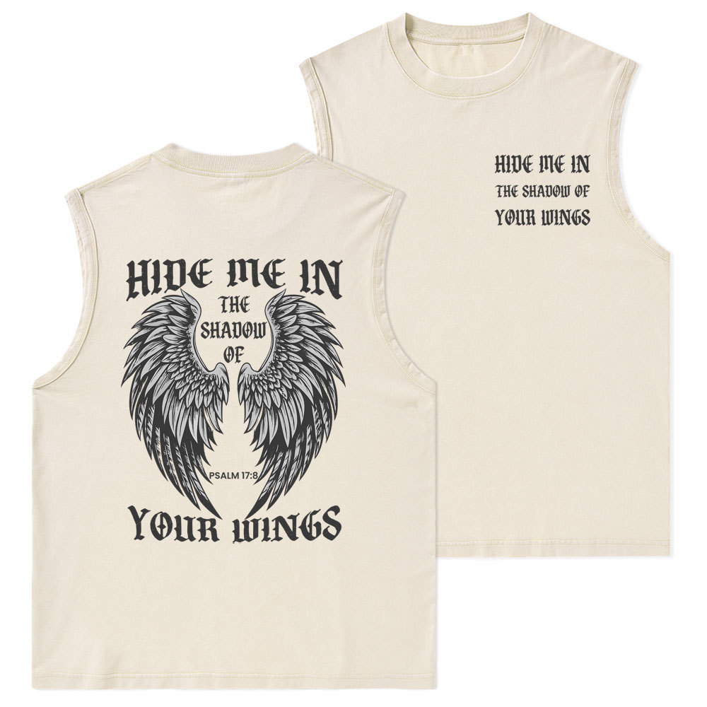 Hide Me In The Shadow Of Your Wings Christian Washed Tank Top