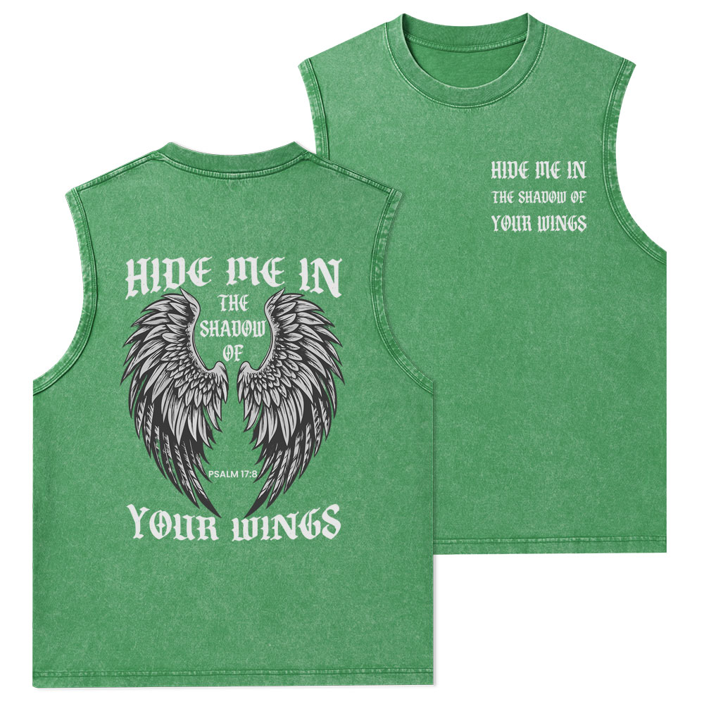 Hide Me In The Shadow Of Your Wings Christian Washed Tank Top