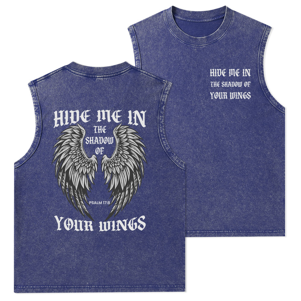 Hide Me In The Shadow Of Your Wings Christian Washed Tank Top