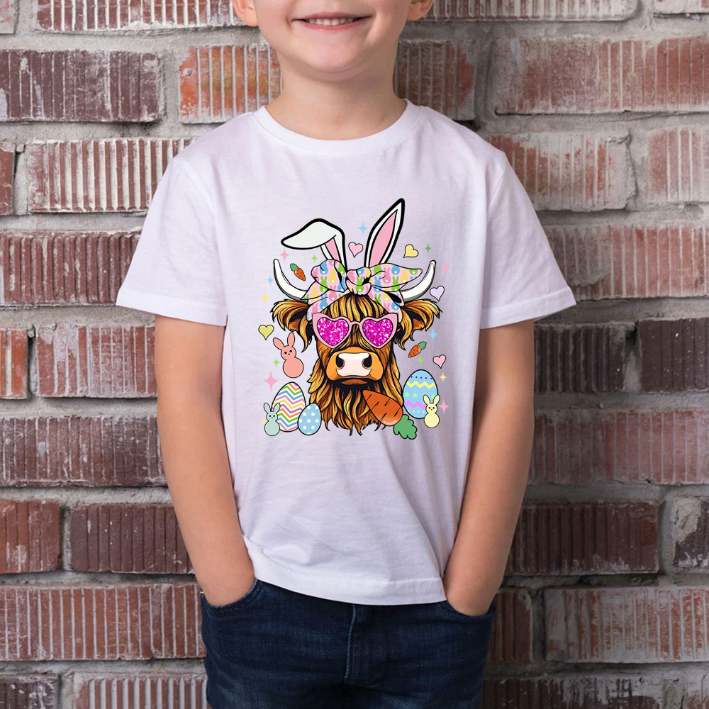 Highland Cattle Easter Kid T-Shirt