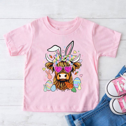 Highland Cattle Easter Kid T-Shirt