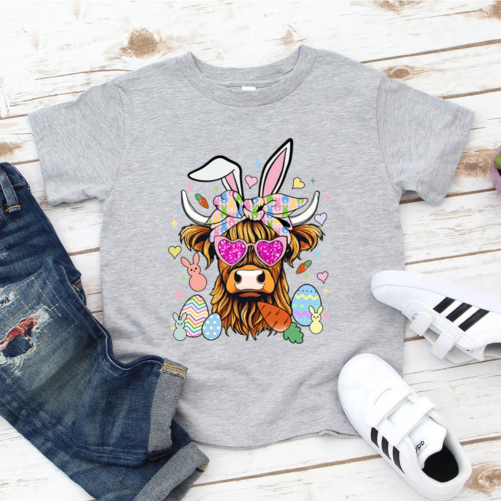 Highland Cattle Easter Kid T-Shirt