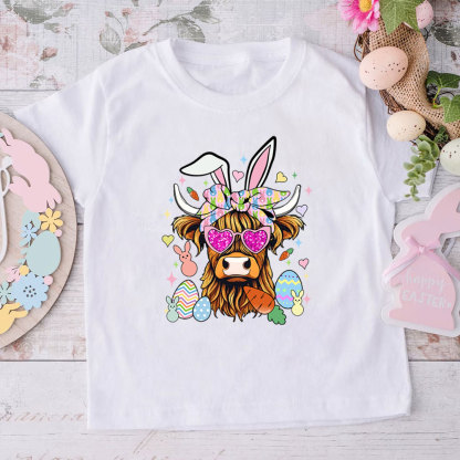 Highland Cattle Easter Kid T-Shirt