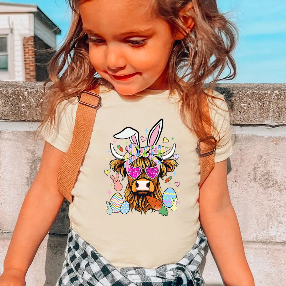 Highland Cattle Easter Kid T-Shirt