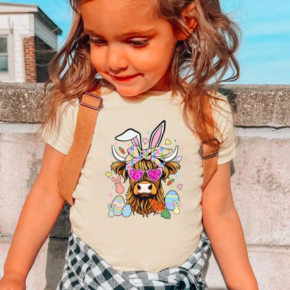 Highland Cattle Easter Kid T-Shirt