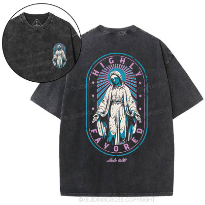Highly Favored Christian Washed T-Shirt
