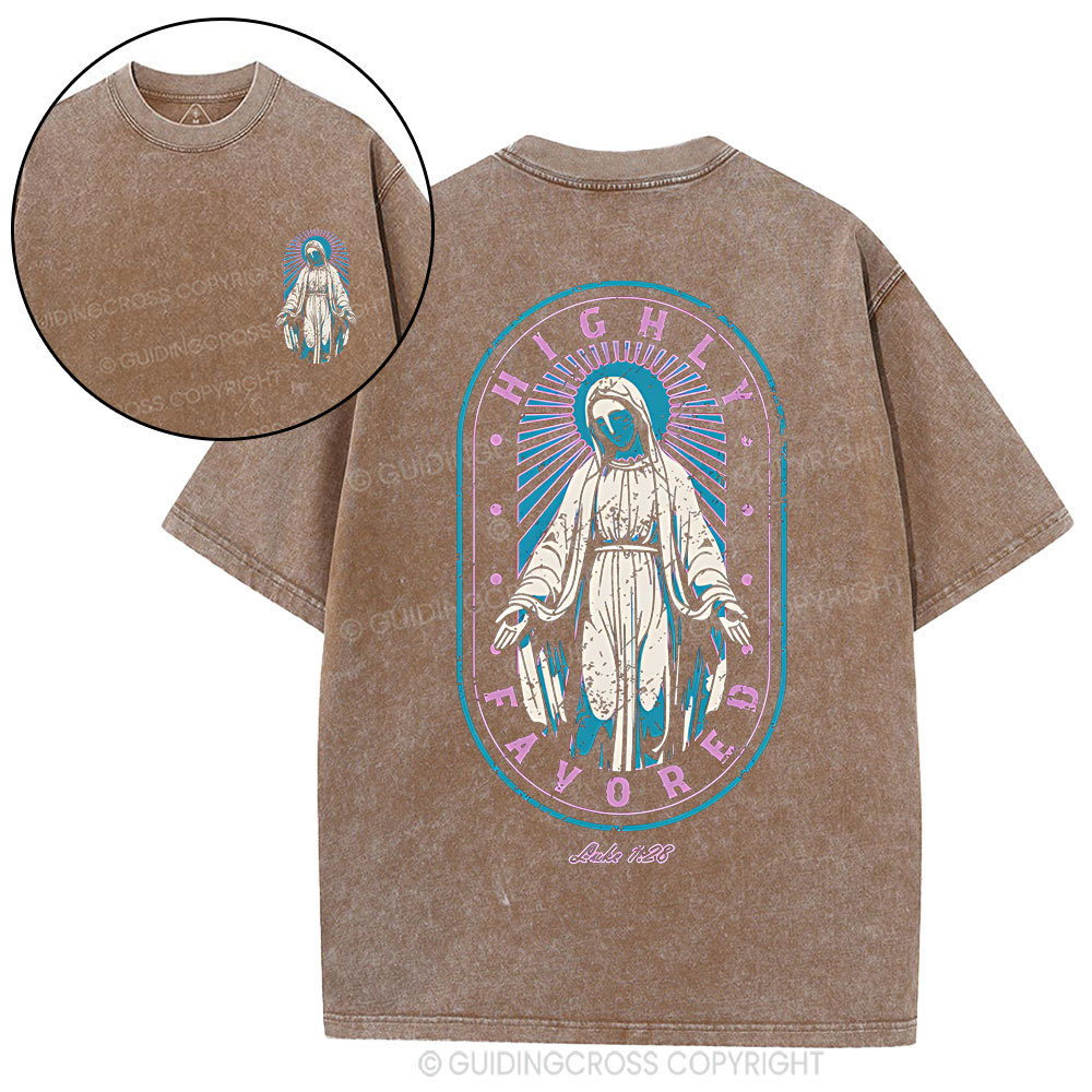 Highly Favored Christian Washed T-Shirt