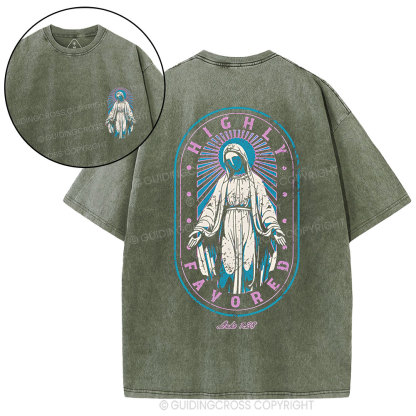 Highly Favored Christian Washed T-Shirt