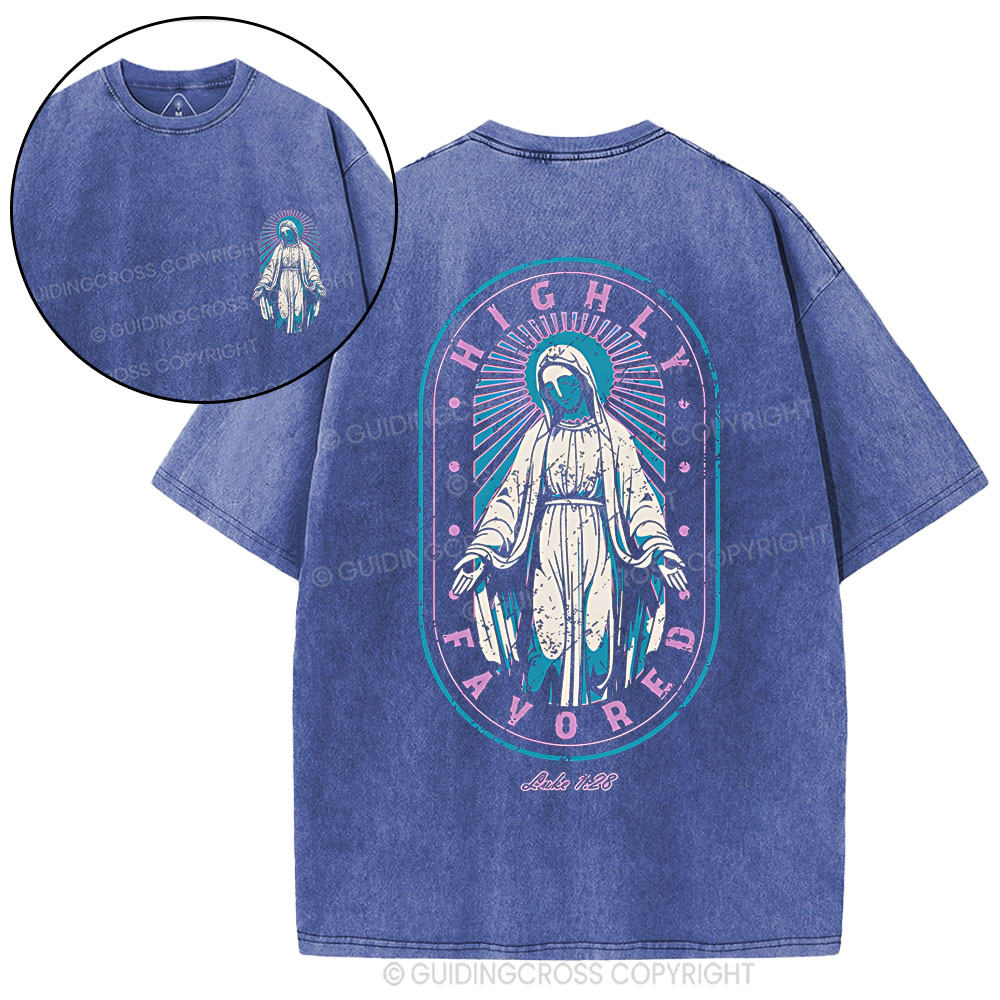 Highly Favored Christian Washed T-Shirt